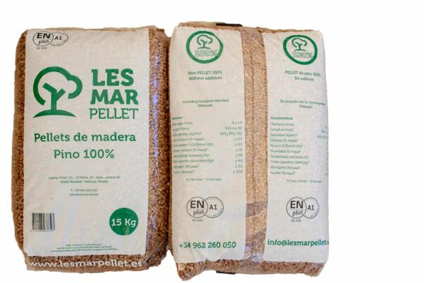 Pallet di 77 sacchi di pellet Lesmar certificato ENPLUS Pin 100% 15Kg