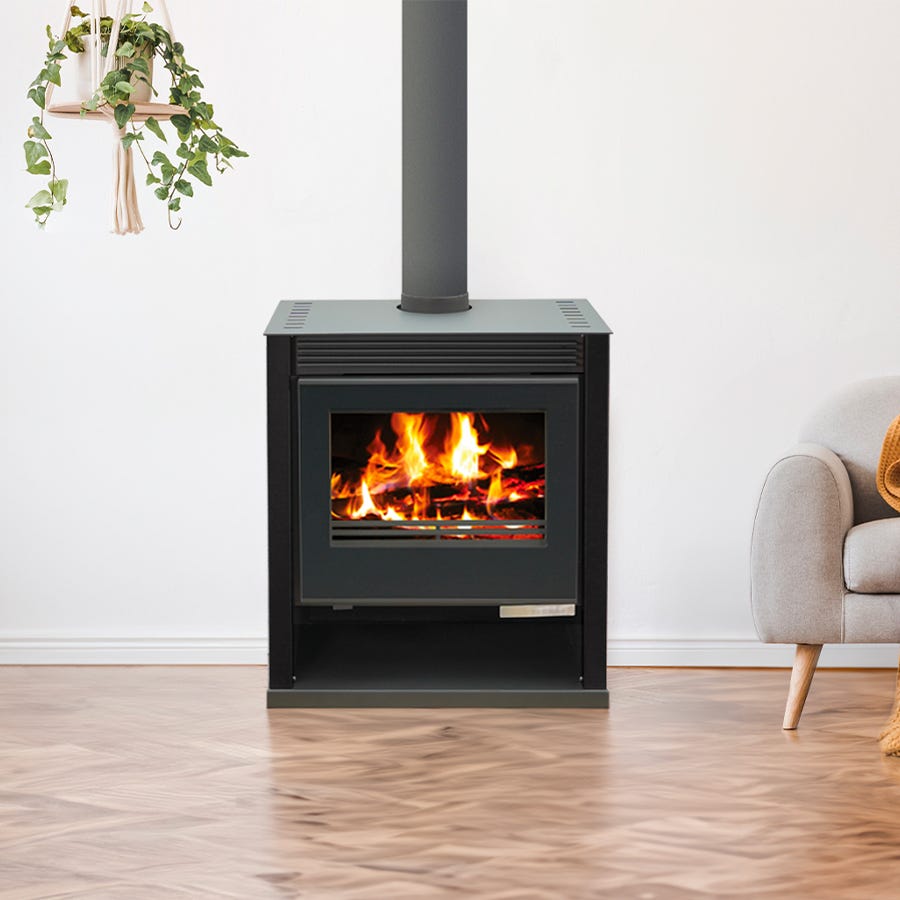 Stufa a legna BELLEZA RUBIN LUX Black 13kW (max 21 kW)